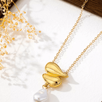 18K Gold Pearl Pendant Necklace 18k Women's | Tarnish-Free, Waterproof, Hypoallergenic, Sustainable, High Quality