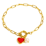 Best 18K Pearl Gold Charm Bracelet Women’s Best Trending Gift for Lady Girl Mother Wife,Birthday Travel Vacation Bridal Wedding Party Daily Office Work School,Spring Summer Fall Winter Holiday Sale,Mason & Madison Co.