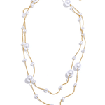 18K Pearl Long Chain Necklace Women’s Best Trending Gift for Lady Girl Mother Wife,Birthday Travel Vacation Bridal Wedding Party Daily Office Work School,Spring Summer Fall Winter Holiday Sale,Mason & Madison Co.