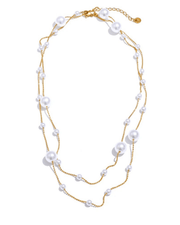 18K Pearl Long Chain Necklace Women’s Best Trending Gift for Lady Girl Mother Wife,Birthday Travel Vacation Bridal Wedding Party Daily Office Work School,Spring Summer Fall Winter Holiday Sale,Mason & Madison Co.