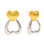 18k Best Trending Gold Earrings Silver Heart Stud Earrings Women’s, Birthday Wedding Gift Mom Wife Holiday, 18K Yellow Gold, Mason & Madison
