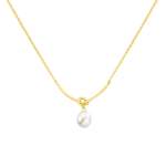 18k Pearl Gold Knot Pendant Necklace - Women's Tarnish-Free, Waterproof, Hypoallergenic, Sustainable, High Quality 
