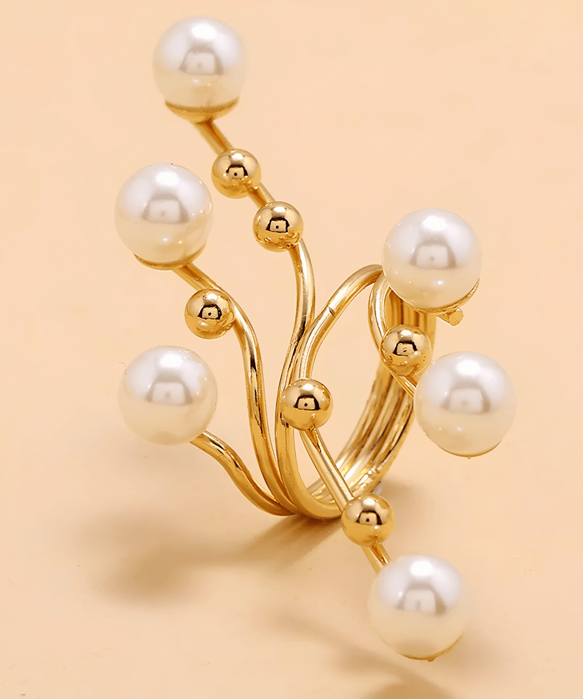 18k Pearl Open Ring - Women's Tarnish-Free, Waterproof, Hypoallergenic, Sustainable, High Quality 