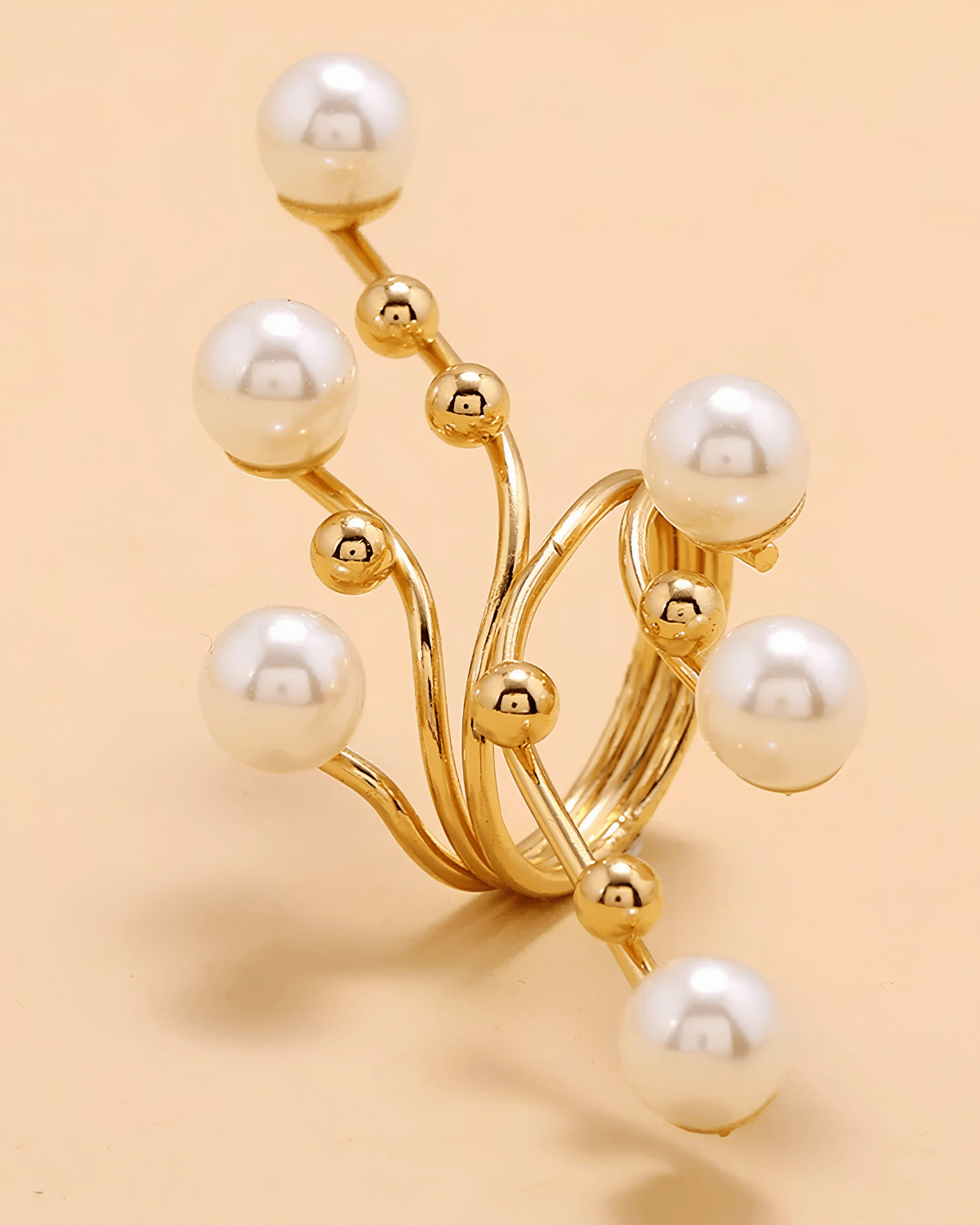 18k Pearl Open Ring - Women's Tarnish-Free, Waterproof, Hypoallergenic, Sustainable, High Quality 
