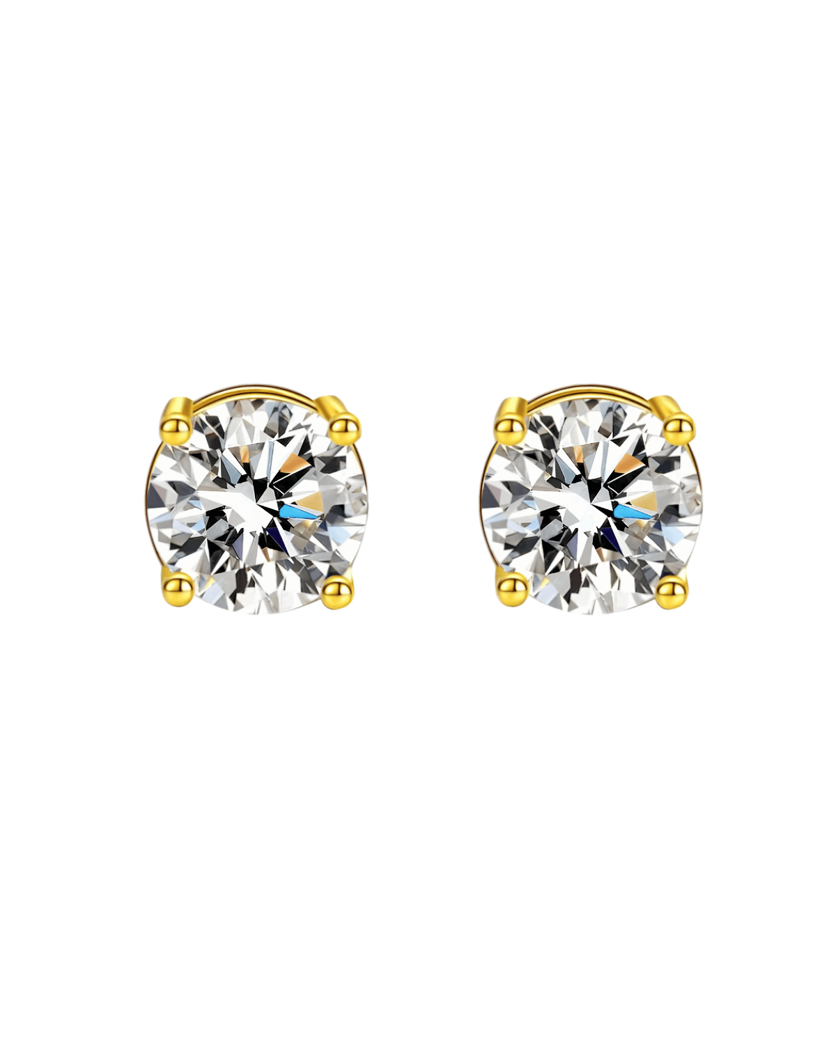 1 Carat Diamond Gold Stud Earrings, Mason & Madison Co. 