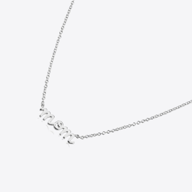 Best Silver Necklace Jewelry Gift | Best Aesthetic Silver Mom Letter Pendant Necklace Jewelry Gift for Women, Girls, Girlfriend, Mother, Wife, Daughter | Mason & Madison Co.