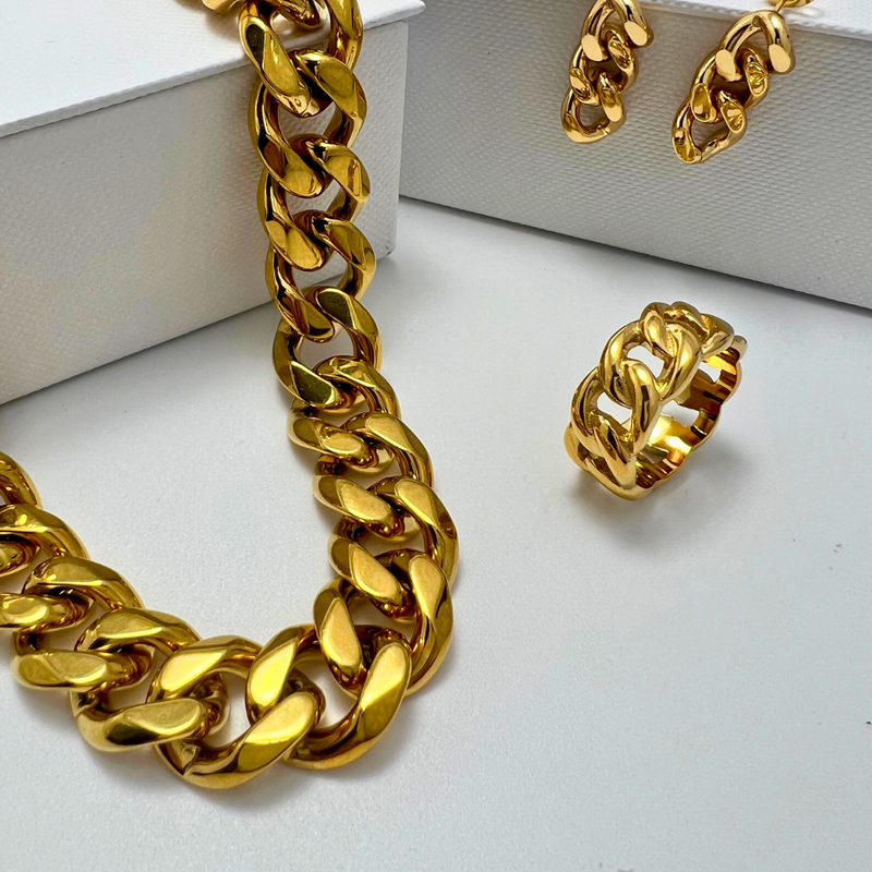 Gold Chunky Chain Bundle Set
