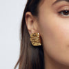 Textured Gold Stud Earrings