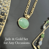 Best Jade Gold Chain Jewelry Bundle Set Gift | Best Aesthetic Yellow Gold Jade Chain Necklace, Bracelet Jewelry Gift for Women, Mother, Wife, Daughter | Mason & Madison Co.