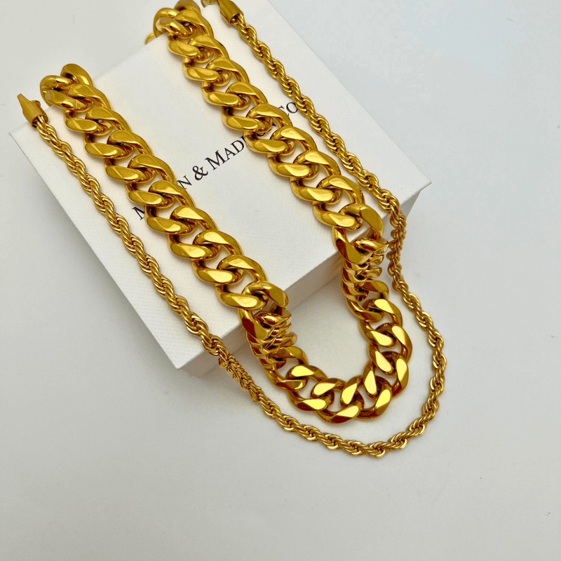 Gold Chunky Chain + Rope Chain Stack Bundle