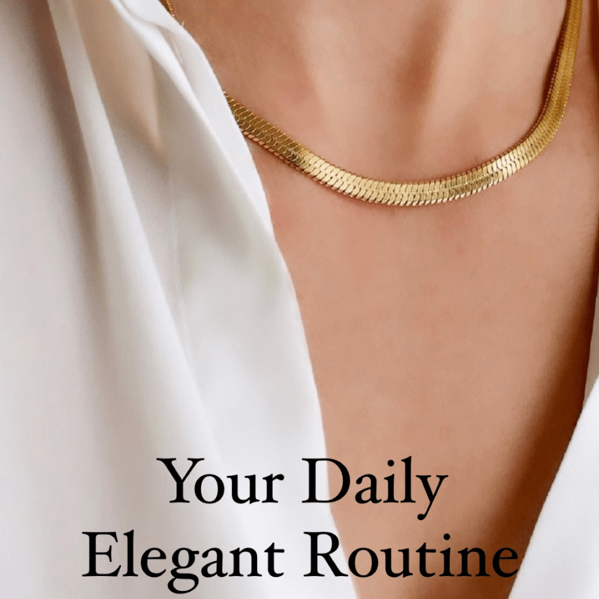 Byou Jewelry - Gold Thin Herringbone Chain Necklace