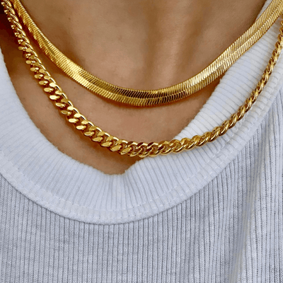 Best Gold Herringbone Snake Chain Layers Necklace Bundle Jewelry Gift | Best Aesthetic Yellow Gold Chain Necklace Jewelry Gift for Women, Mother,Wife