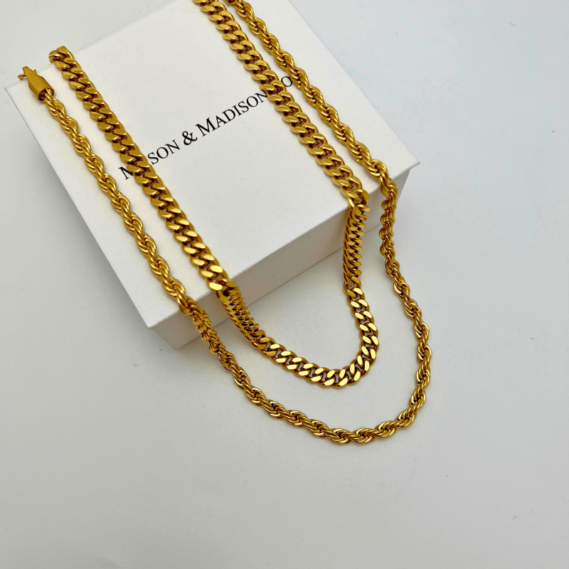 Gold Cable Chain + Rope Chain Stack Bundle