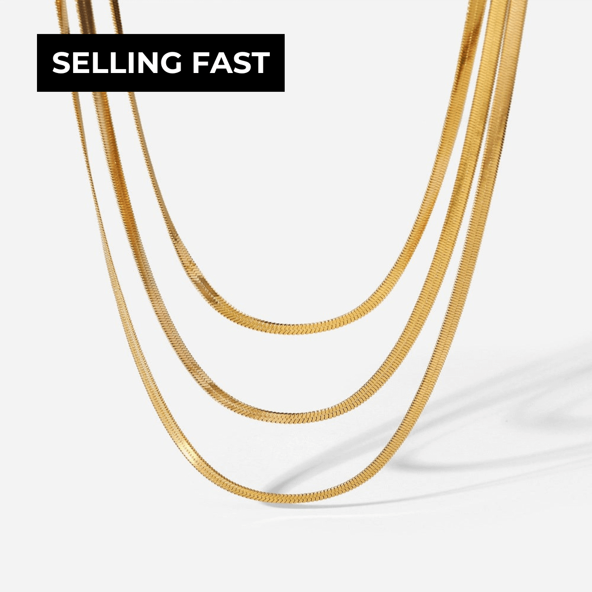 1# BEST Gold Layered Layering Chain Necklace Gift for Women | #1 Best Most Top Trendy Trending Aesthetic Yellow Gold Triple-Layered Snake Layering Chain Necklace Jewelry Gift for Women,Mother,Wife | Mason & Madison Co.