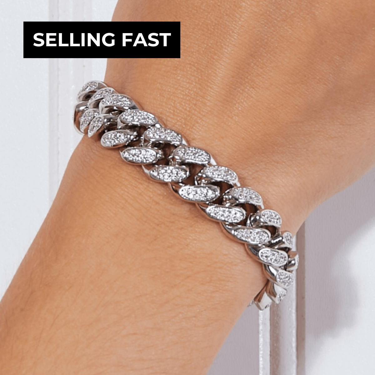 1# BEST Women's Silver Diamond Chunky Chain Bracelet Gift for Women, #1 Best Most Top Trendy Trending Silver Diamond Chunky Chain Bracelet for Women Gift, Mason & Madison Co.