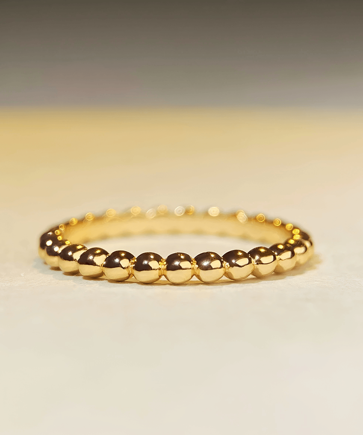 Best 18K Gold Bead Ring 18k Women's | Tarnish-Free, Waterproof, Hypoallergenic, Sustainable, High Quality 