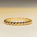 Best 18K Gold Bead Ring 18k Women's | Tarnish-Free, Waterproof, Hypoallergenic, Sustainable, High Quality 