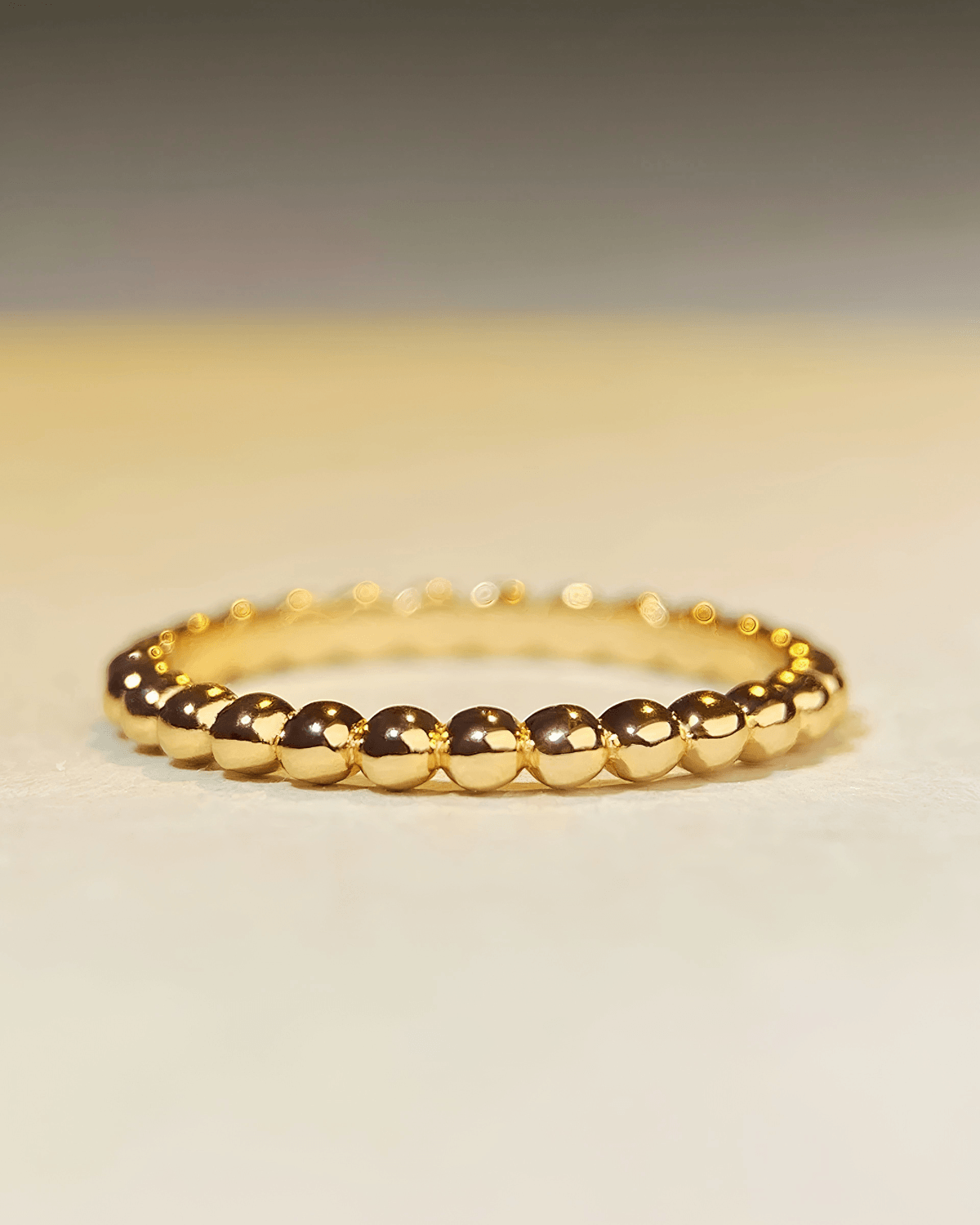 Best 18K Gold Bead Ring 18k Women's | Tarnish-Free, Waterproof, Hypoallergenic, Sustainable, High Quality 