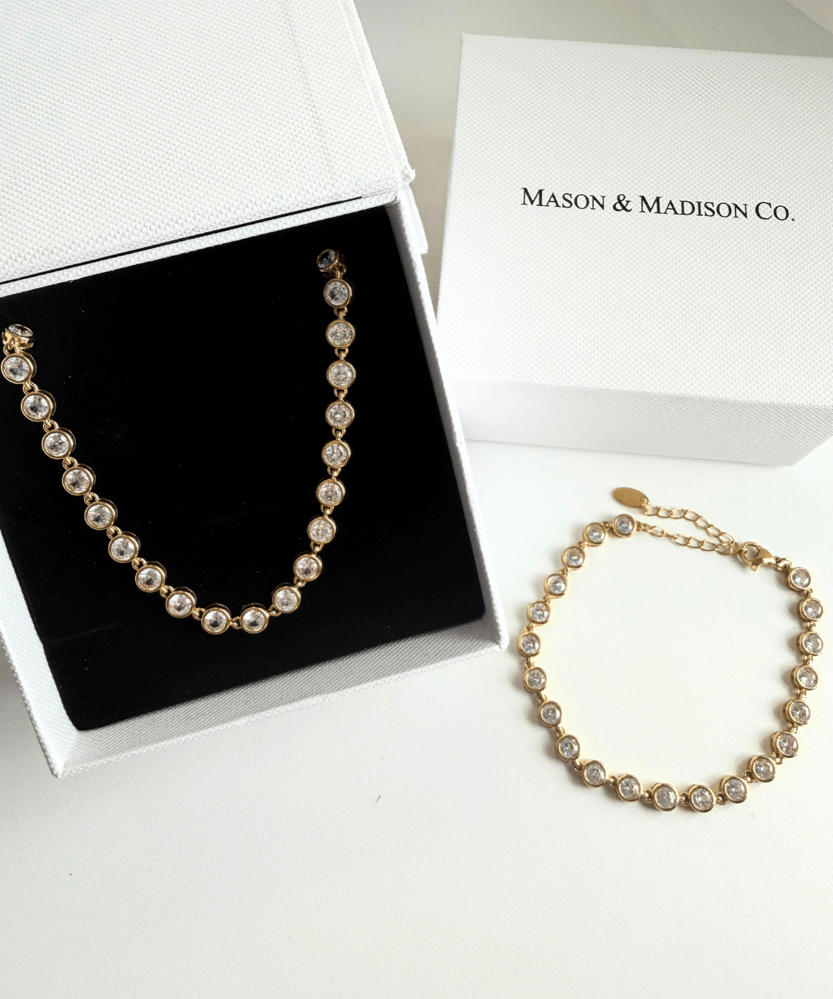 Best 18K Gold Chain Necklace Diamond Tennis Necklace Bracelet Women’s Best Trending Gift for Lady Girl Mother Wife,Birthday Travel Vacation Bridal Wedding Party Daily Office Work School,Spring Summer Fall Winter Holiday Sale,Mason & Madison Co.