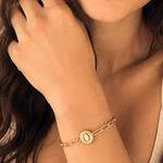 Best 18K Gold Diamond Charm Bracelet Women's Gift for Her/Wife/Mom Birthday