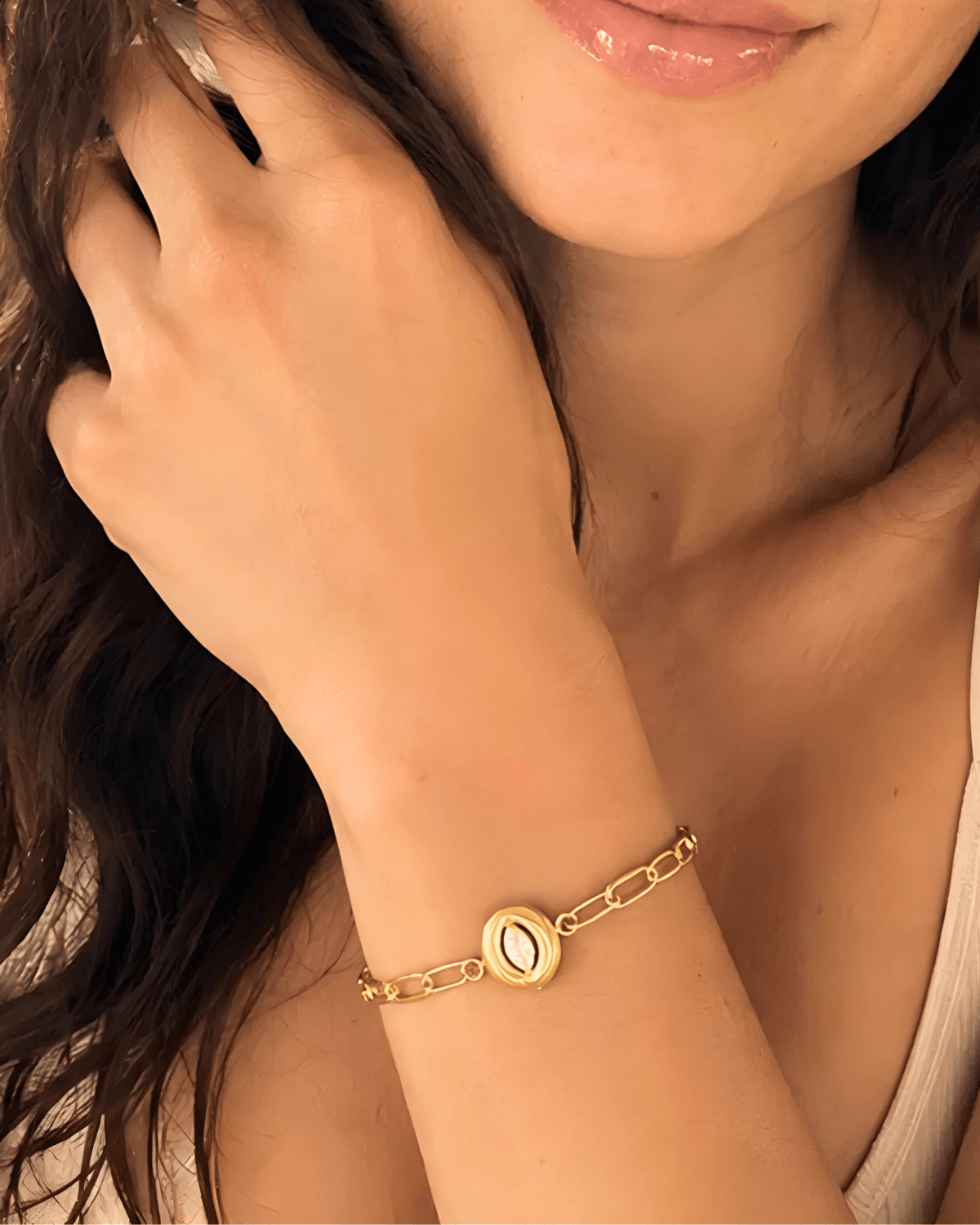 Best 18K Gold Diamond Charm Bracelet Women's Gift for Her/Wife/Mom Birthday