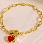 Best 18K Pearl Gold Charm Bracelet Women’s Best Trending Gift for Lady Girl Mother Wife,Birthday Travel Vacation Bridal Wedding Party Daily Office Work School,Spring Summer Fall Winter Holiday Sale,Mason & Madison Co.