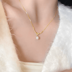 Best 18k Pearl Gold Knot Pendant Necklace - Women's Tarnish-Free, Waterproof, Hypoallergenic, Sustainable, High Quality 