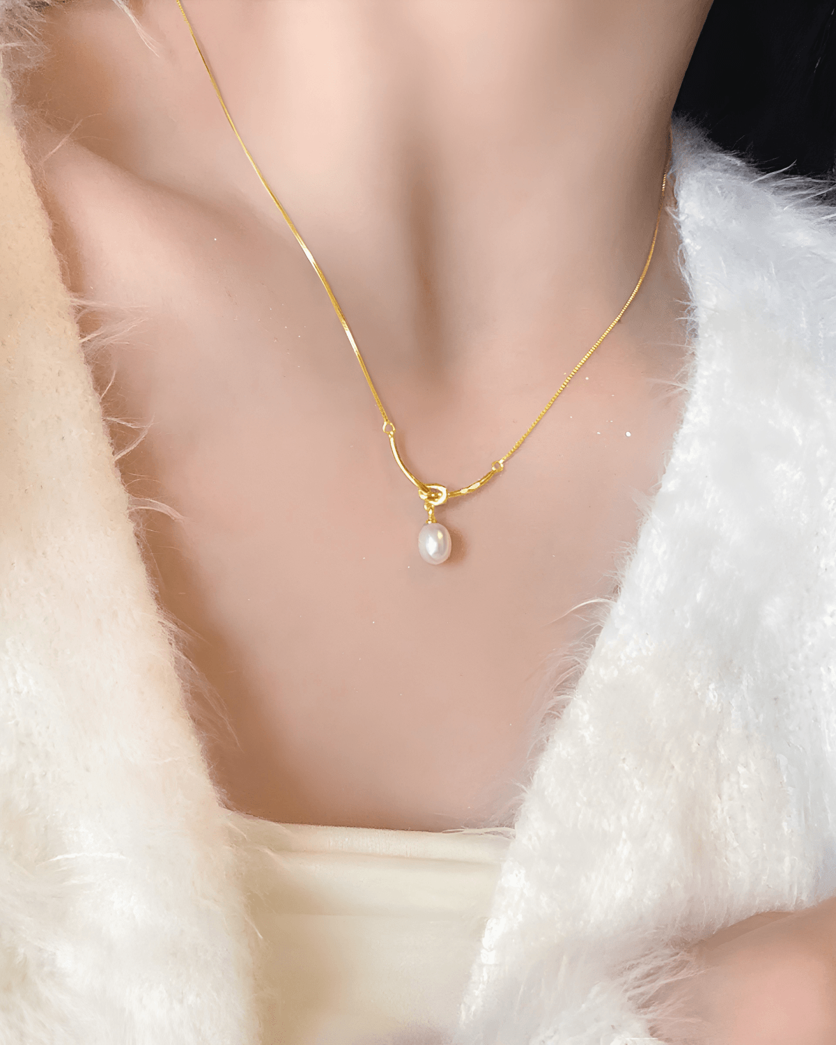 Best 18k Pearl Gold Knot Pendant Necklace - Women's Tarnish-Free, Waterproof, Hypoallergenic, Sustainable, High Quality 