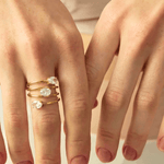 Best Diamond Gold Ring 18K Women's Gift for Her/Mom/Wife Birthday