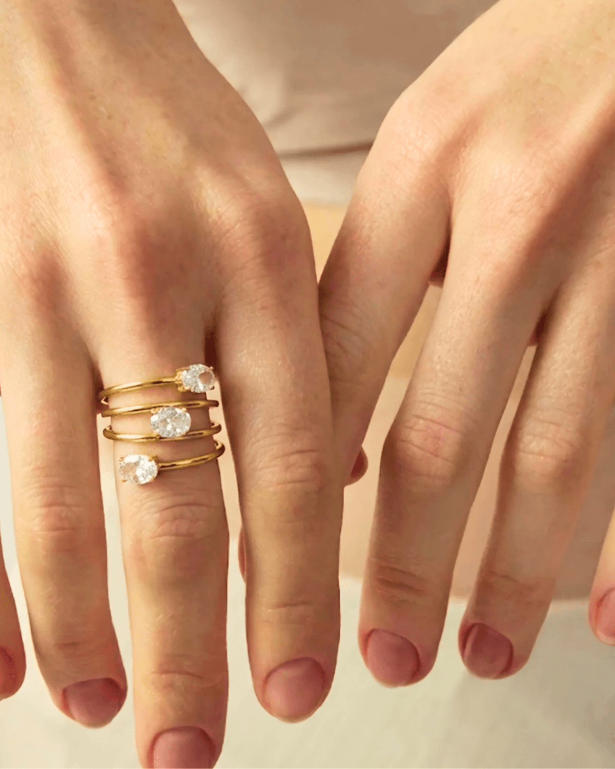 Best Diamond Gold Ring 18K Women's Gift for Her/Mom/Wife Birthday