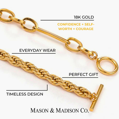 Best Gold Chain Bracelet Gift Trends for Women | #1 Women’s BEST Trending Trendy Gold Chain Bracelet Jewelry Gift on Sale for Women, Lady, Mother, Wife | #1 BEST Gold Chain Bracelet Jewelry Gift for Women | Trending Gold Twisted Chain Bracelet Jewelry Gift for Women, Girls, Girlfriend, Mother, Wife, Daughter | Mason & Madison Co.