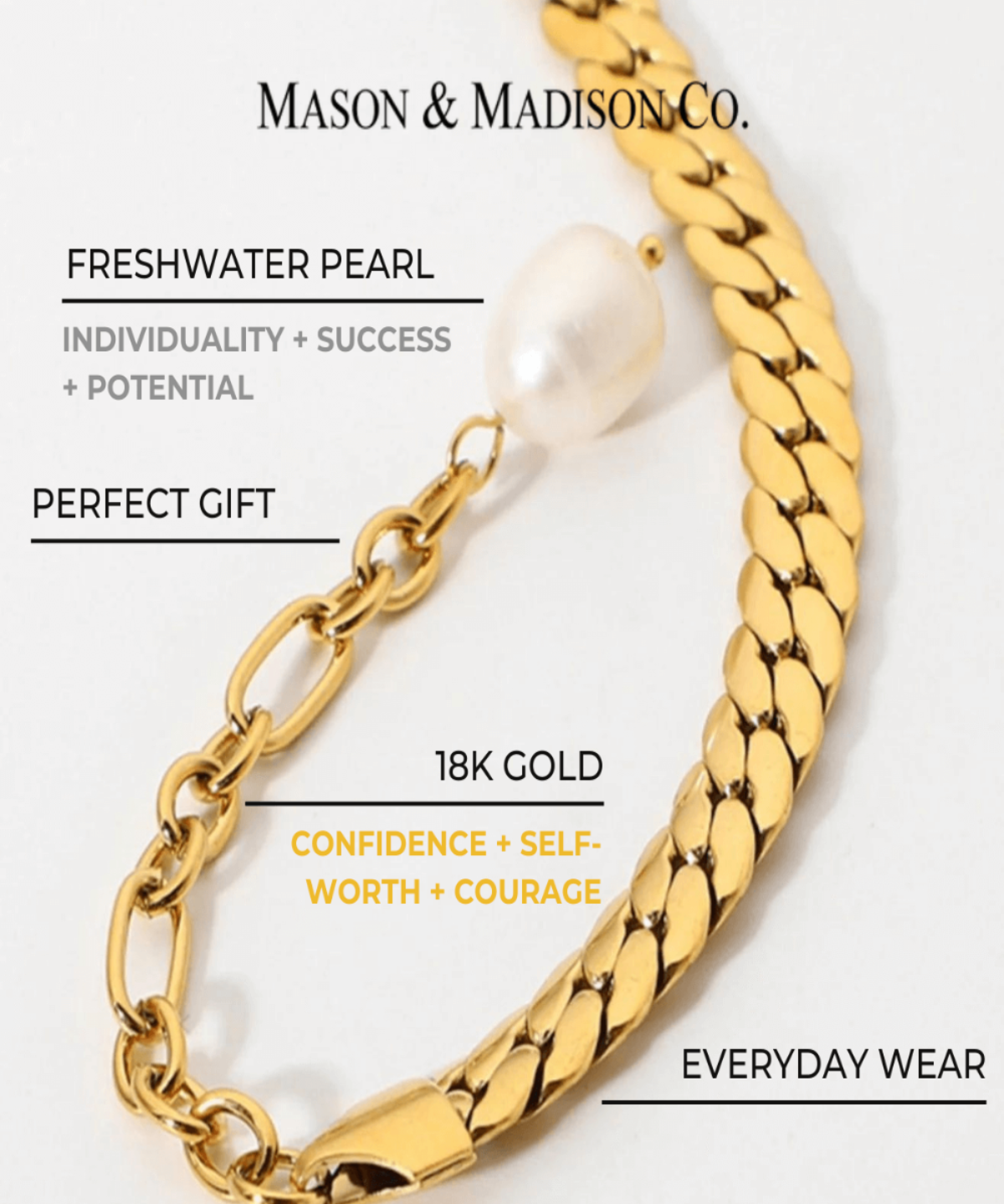 Best Gold Chain Bracelet Gift Trends for Women | #1 Women’s BEST Trending Trendy Gold Chain Bracelet Jewelry Gift on Sale for Women, Lady, Mother, Wife | 1# BEST Gold Chain Bracelet with Pearl Jewelry Gift for Women | #1 Best Most Top Trendy Trending Aesthetic Yellow Gold Pearl Bracelet Jewelry Gift for Women, Girls, Girlfriend, Mother, Wife, Daughter, Ladies | Mason & Madison Co.