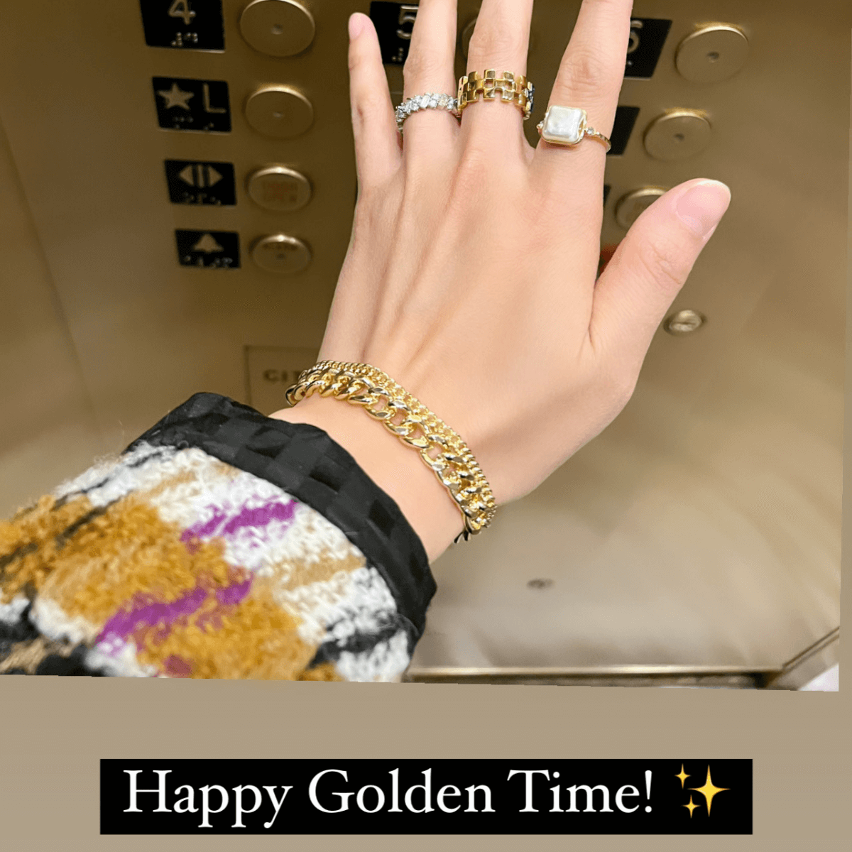 Gold chain bangles top