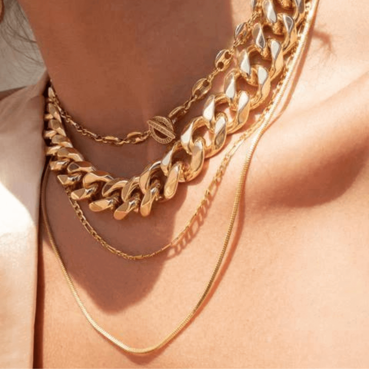 Buy gold chain chunky necklace Outlet - Main Image