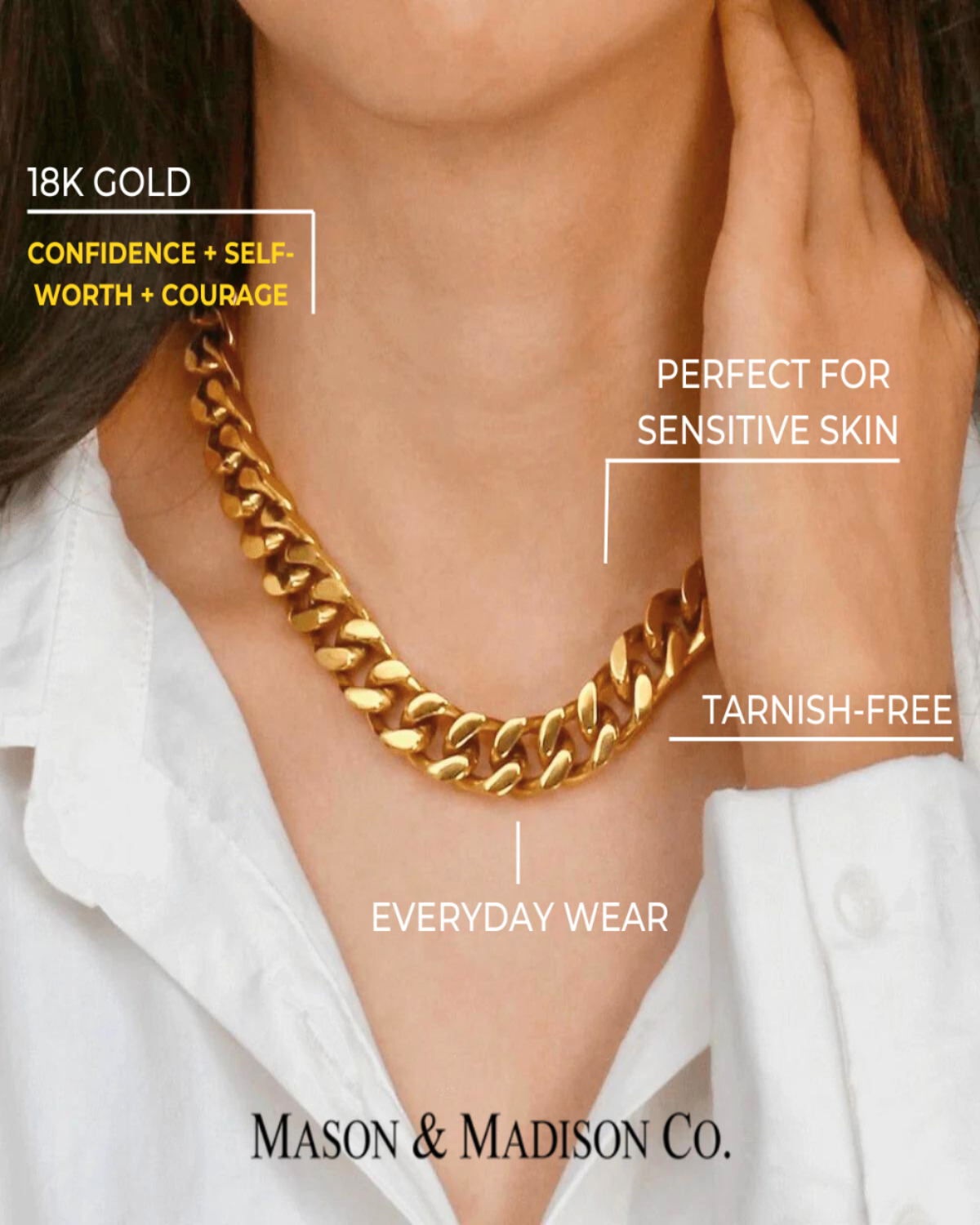 Large gold chain necklace hot sale
