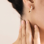 Best Gold Diamond Hoop Earrings 18K Women's Gift for Her/Wife/Mom Birthday