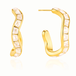 Best Gold Diamond Hoop Earrings 18K Women's Gift for Her/Wife/Mom Birthday