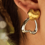 Best Gold Earrings Silver Heart Stud Earrings Women’s, Birthday Wedding Gift Mom Wife Holiday, 18K Yellow Gold, Mason & Madison