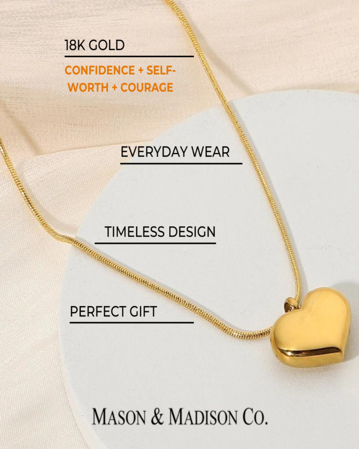 Best Gold Heart Pendant Necklace Gift Trends for Women, Lady, Wife, Mom | Women’s BEST Trending Trendy Gold Heart Pendant Necklace Gift on Sale for Women, Lady, Mother, Wife | Mason & Madison Co. 