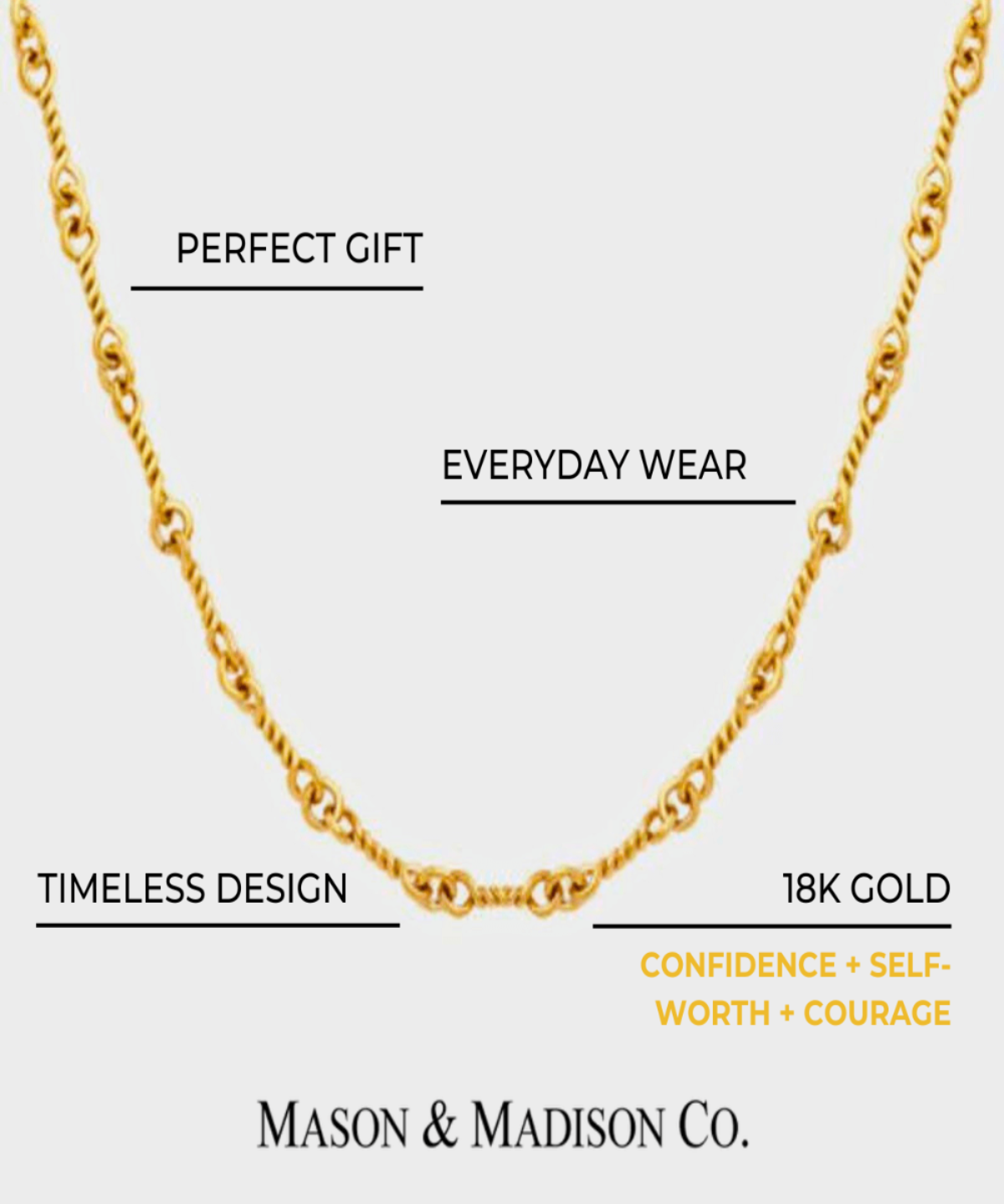 Best Gold Rope Link Chain Necklace Gift Trends for Women, Lady, Wife, Mom | Women’s BEST Trending Trendy Gold Rope Link Chain Necklace Jewelry Gift on Sale for Women, Lady, Mother, Wife | Mason & Madison Co.