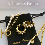 Best Gold Pearl Chain Necklace Bracelet Set Trends for Women, Lady, Wife, Mom | Women’s BEST Trending Trendy Gold Pearl Chain Necklace Bracelet Set Jewelry Gift on Sale for Women, Lady, Mother, Wife | Mason & Madison Co.