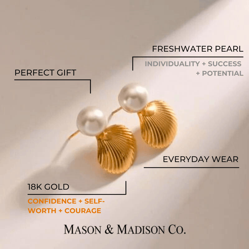 Best Gold Pearl Stud Earrings Gift Trends for Women | #1 Women’s BEST Trending Trendy Gold Pearl Stud Earrings Jewelry Gift on Sale for Women, Lady, Mother, Wife | 1# BEST Gold Pearl Earrings Jewelry Gift for Women | #1 Best Most Top Trendy Trending Aesthetic Pearl Yellow Gold Shell Shape Stud Earrings Jewelry Gift for Women, Girls, Girlfriend, Mother, Wife, Daughter, Ladies | Mason & Madison Co.