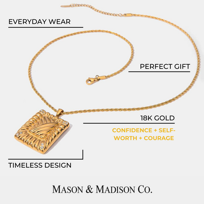 Best Gold Pendant Necklace Trends for Women | Women’s BEST Trending Trendy Gold Rectangle Pendant Necklace Jewelry Gift on Sale for Women, Lady, Mother, Wife | Mason & Madison Co.