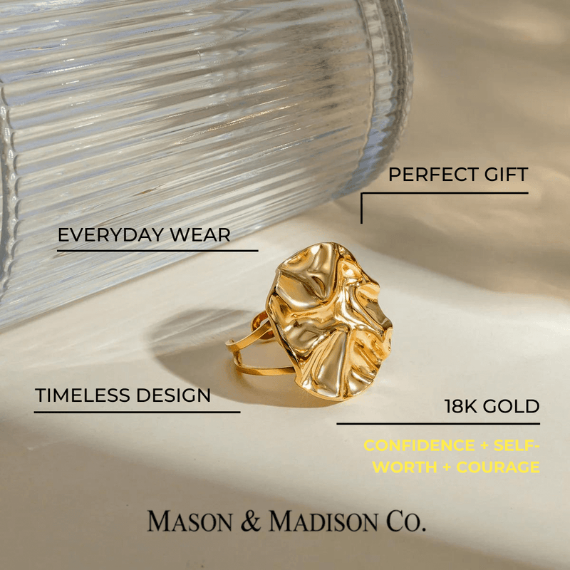 Best Gold Ring Gift Trends for Women | #1 Women’s BEST Trending Trendy Gold Ring Jewelry Gift on Sale for Women, Lady, Mother, Wife | 1# BEST Gold Ring Jewelry Gift for Women | #1 Best Most Top Trendy Trending Aesthetic Yellow Gold Open Ring Jewelry Gift for Women, Girls, Girlfriend, Mother, Wife, Ladies | Mason & Madison Co.Elegant Textured Open Ring