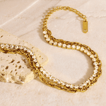 Best Gold Tennis Diamond Double Layered Chain Bracelet,Mason & Madison Co. 