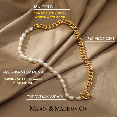 Best Pearl Chain Necklace Gift Trends for Women | #1 Women’s BEST Trending Trendy Pearl Gold Chain Necklace Jewelry Gift on Sale for Women, Lady, Mother, Wife | 1# BEST Gold Pearl Chain Necklace Jewelry Gift for Women | #1 Best Most Top Trendy Trending Aesthetic Yellow Gold Pearl Necklace Jewelry Gift for Women, Girls, Girlfriend, Mother, Wife, Ladies | Mason & Madison Co.