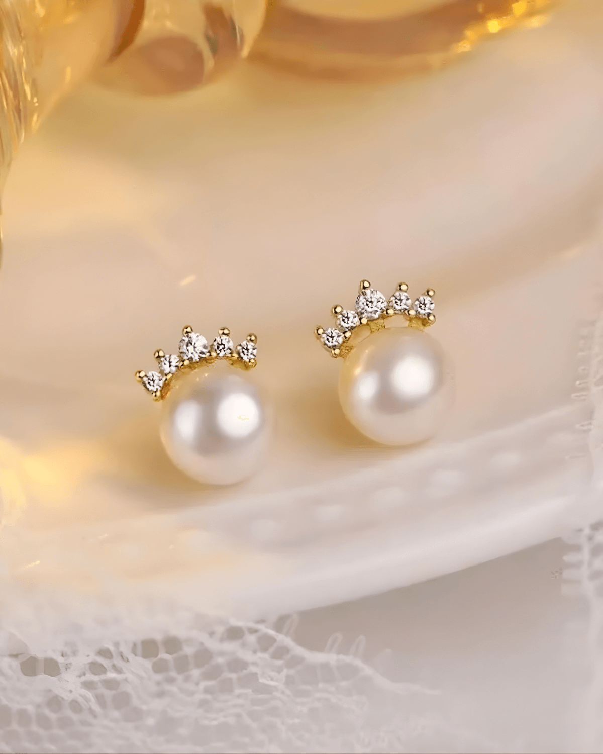 Best Pearl Earrings Diamond Stud Earrings for Women/Wife/Mom, Mason & Madison Co.
