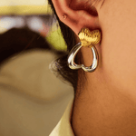 Best Trending Gold Earrings Silver Heart Stud Earrings Women’s, Birthday Wedding Gift Mom Wife Holiday, 18K Yellow Gold, Mason & Madison
