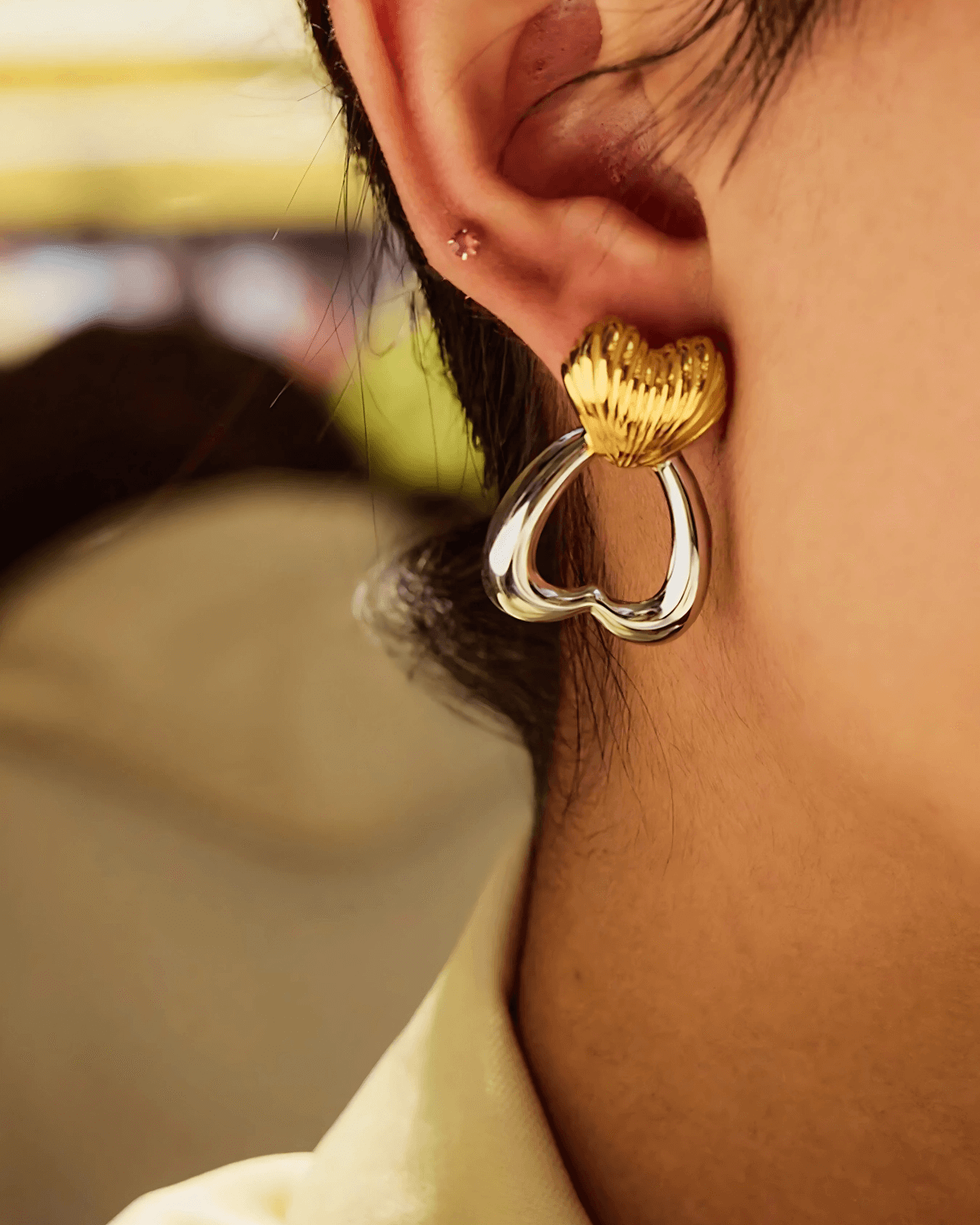 Best Trending Gold Earrings Silver Heart Stud Earrings Women’s, Birthday Wedding Gift Mom Wife Holiday, 18K Yellow Gold, Mason & Madison