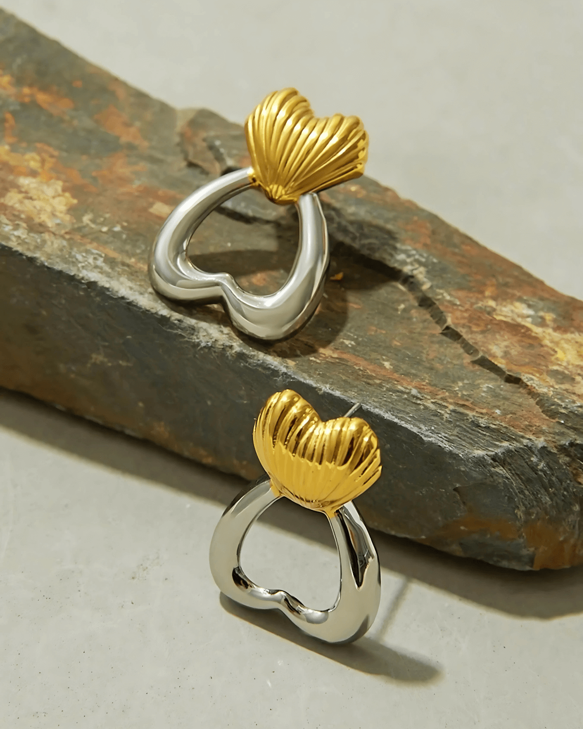 Best Trending Gold Earrings Silver Heart Stud Earrings Women’s, Birthday Wedding Gift Mom Wife Holiday, 18K Yellow Gold, Mason & Madison